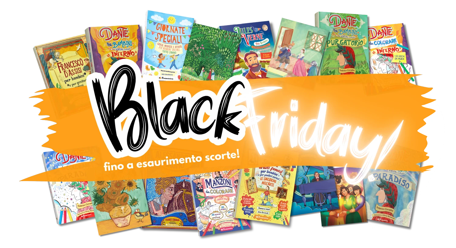 Banner Black Friday sito Dante per Bambini, edizione speciale trilogia 2 | Prometeica